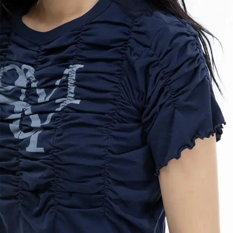 김미더영 G_SHIRRING T-SHIRTS navy (거의 새상품)