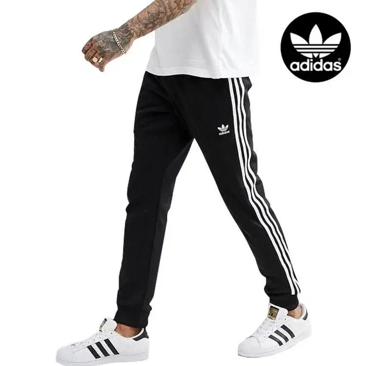 adidas/Superstar Flame Embroidered Trefoil Track Pant/Black(M)