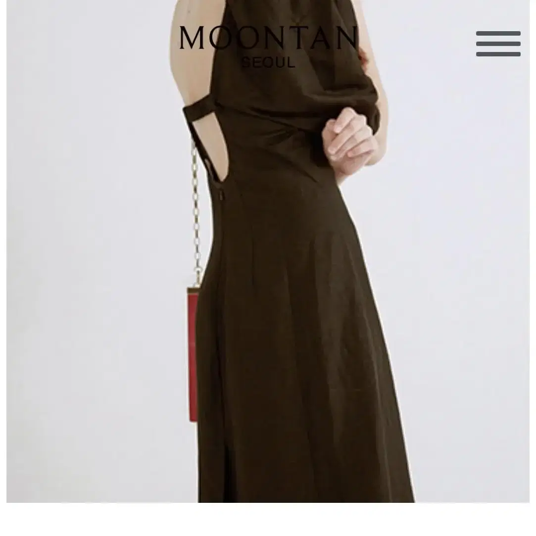 문탠원피스 Moontan GATHERED LINEN-BLEND DRESS