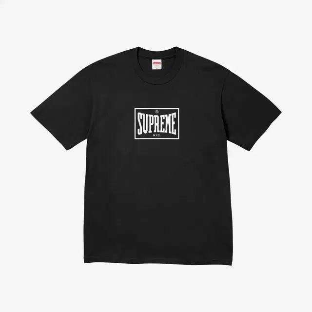 정품 S,M,L,XL 슈프림 웜업 티셔츠 블랙 - 23FW 슈프림반팔티