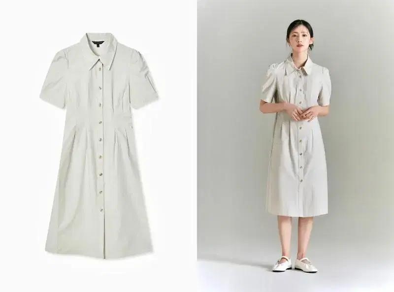 SPAO Shirt-type Long ONEPIECE (Size M)