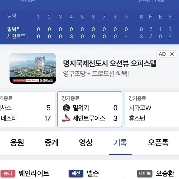 MLB 세인트루이스 오승환 첫세이브 경기 실사용 야구공