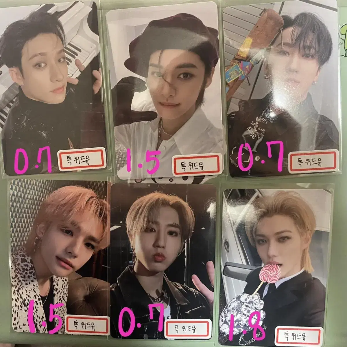 5star straykids with muu unreleased photocard bang chan rino changbin han jisung jisung felix