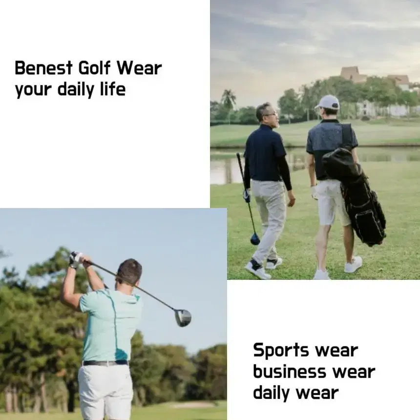 베네스트 (Benest golf) 남성 가로 블럭 배색 카라티셔츠