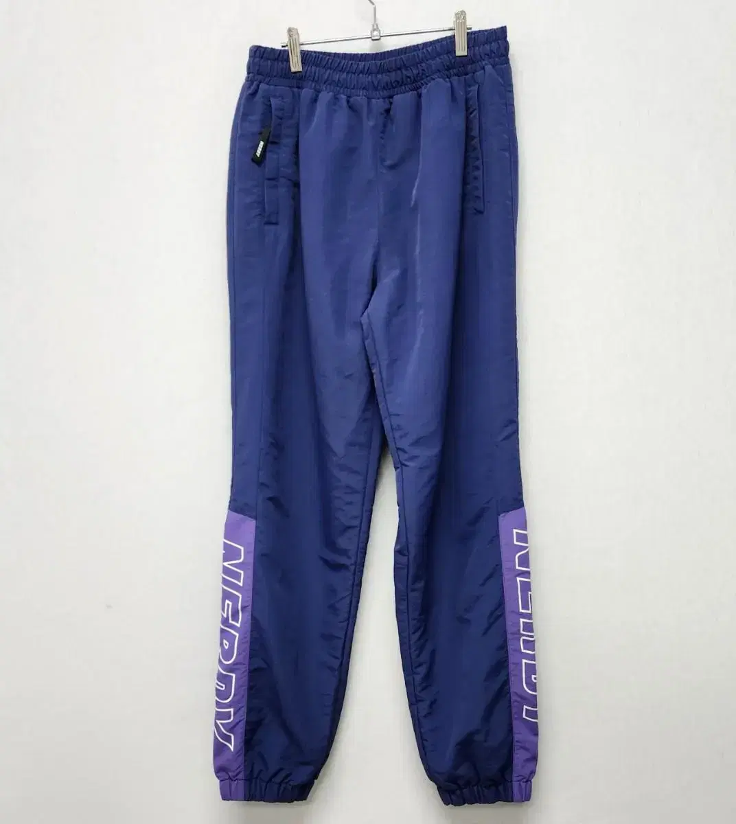 Navy Nylon Banded Track Pants size L