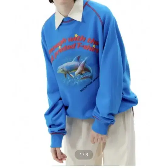 dolphin raglan sweatshirt blue 스컬프터 맨투맨