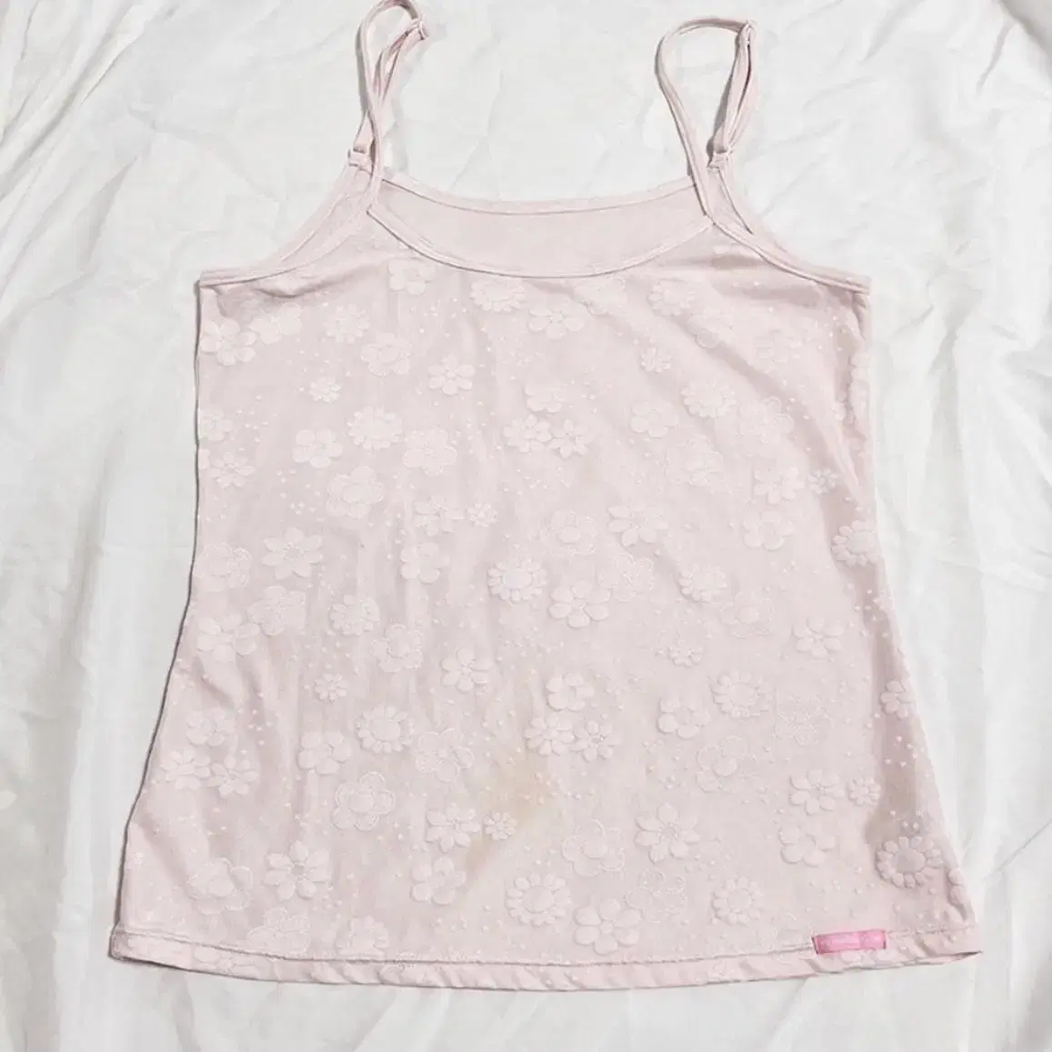 Pink Flower Embossed Sleeveless