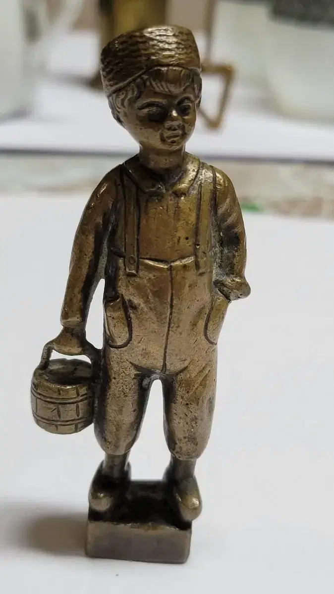 Vintage Brass Boy Statue