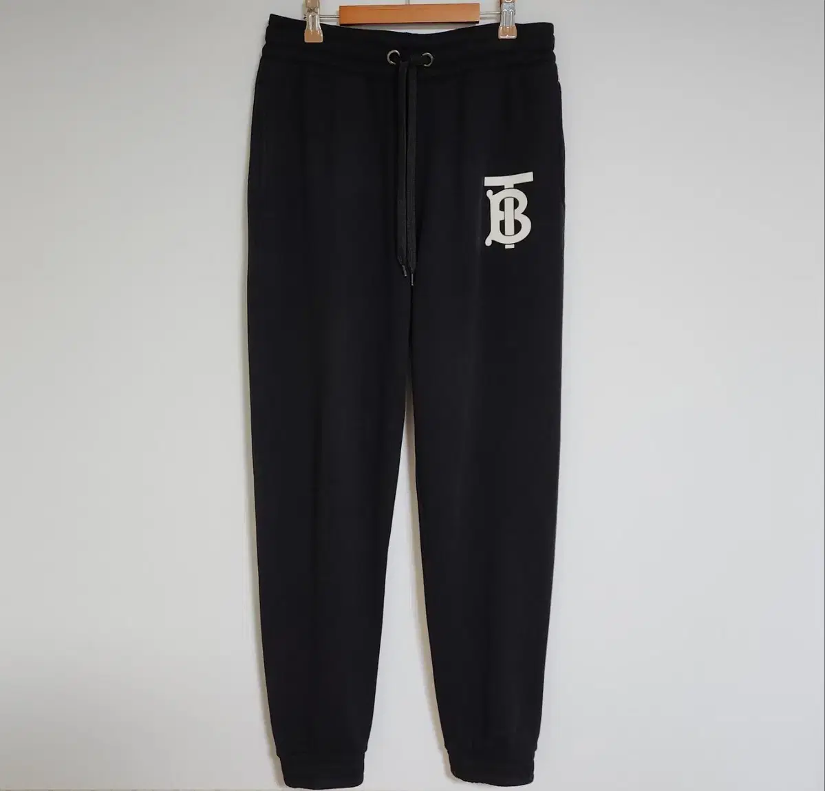 [S] Burberry Black TB Monogrammed Training Jogger Pants 8024607