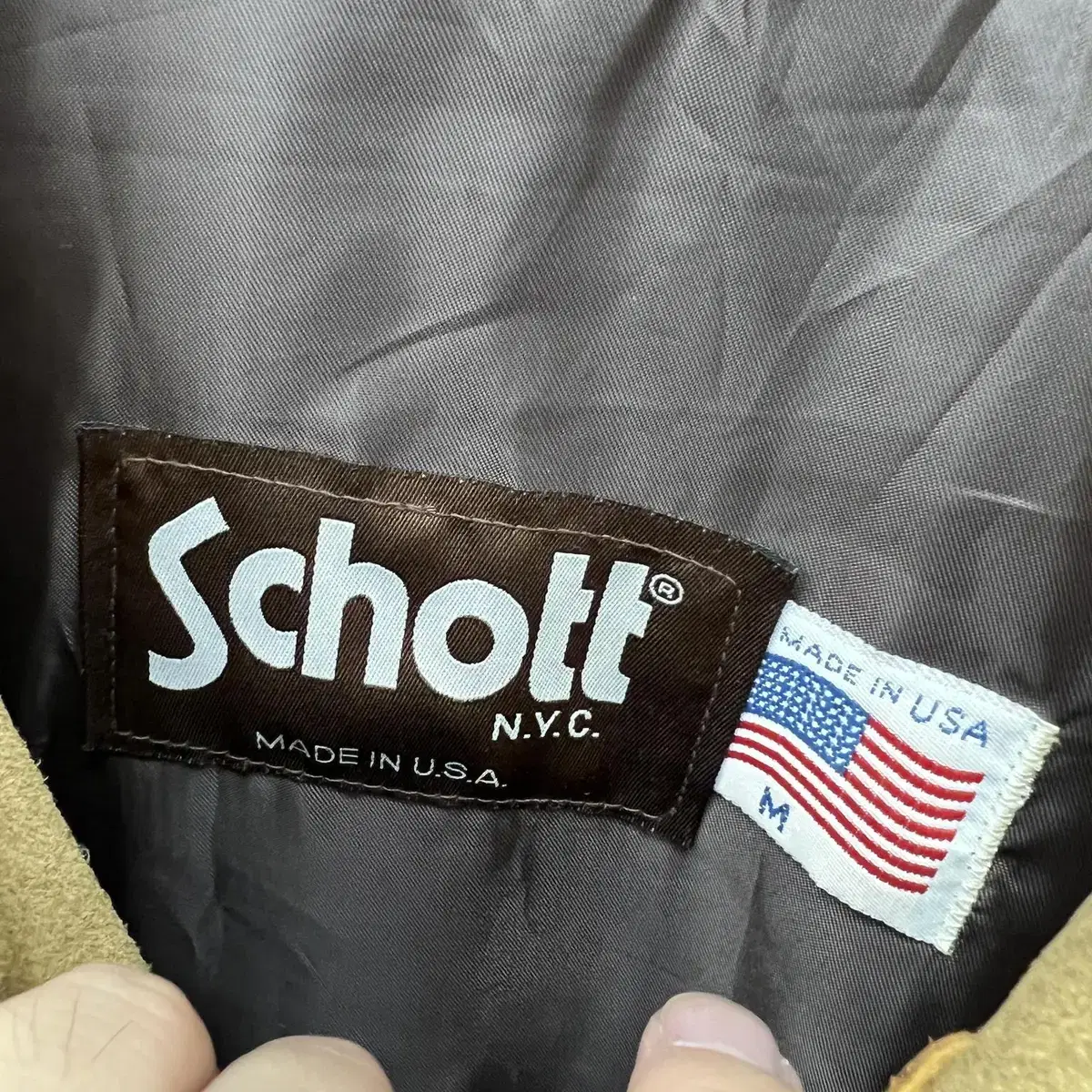 빈티지 쇼트 SCHOTT 스웨이드 레더 풀오버 자켓