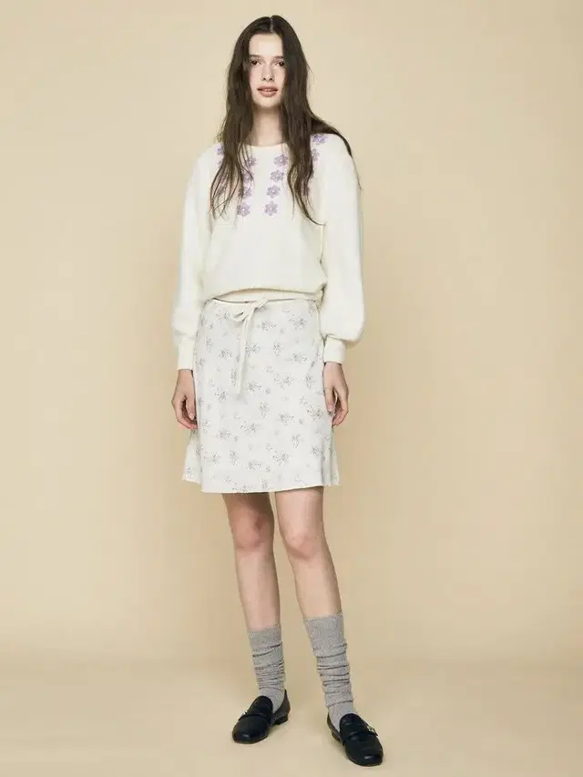 glowny 글로니 BLOOM MIDI SKIRT - Lavender