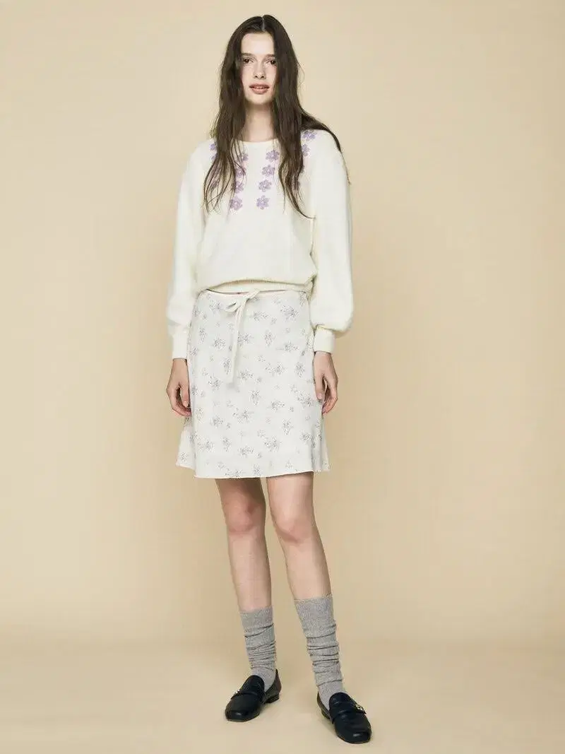 glowny 글로니 BLOOM MIDI SKIRT - Lavender