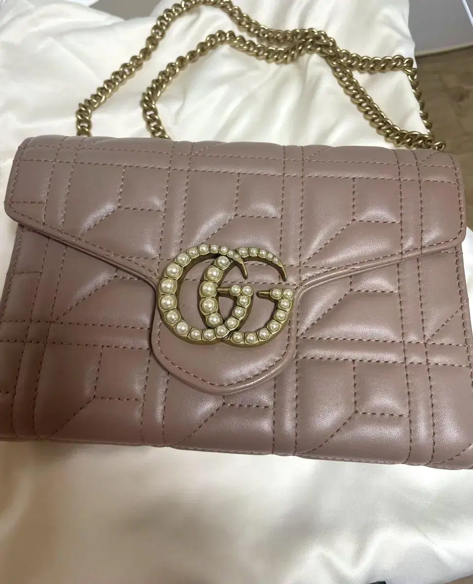 Gucci Marmont Beaded Matelassé Chain Bag