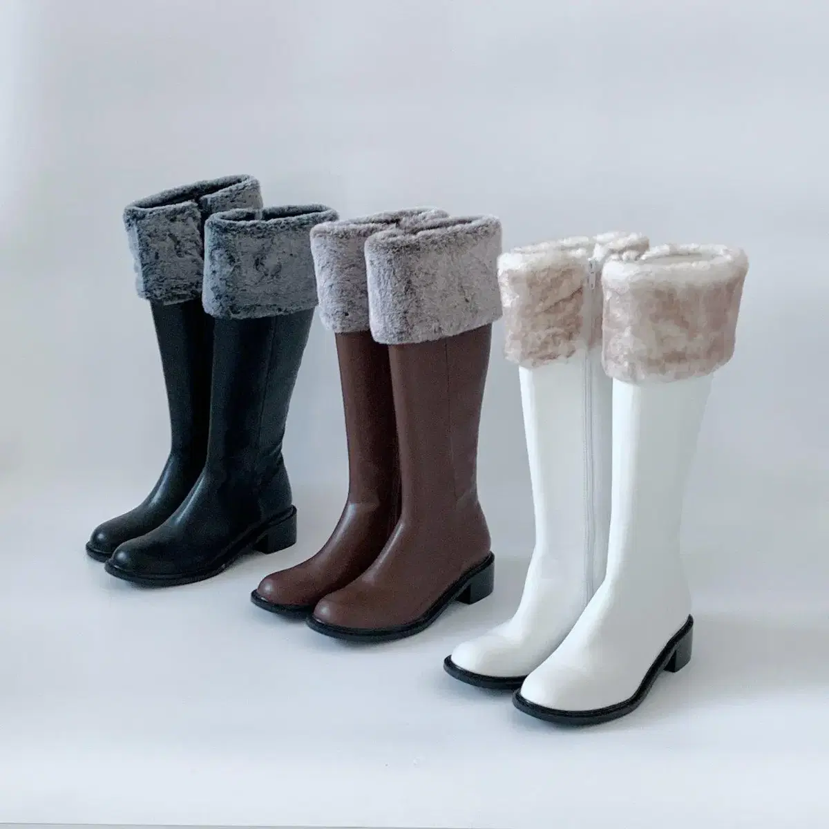 @Sale 9399 faux fur 4cm long boots with 3 collars.