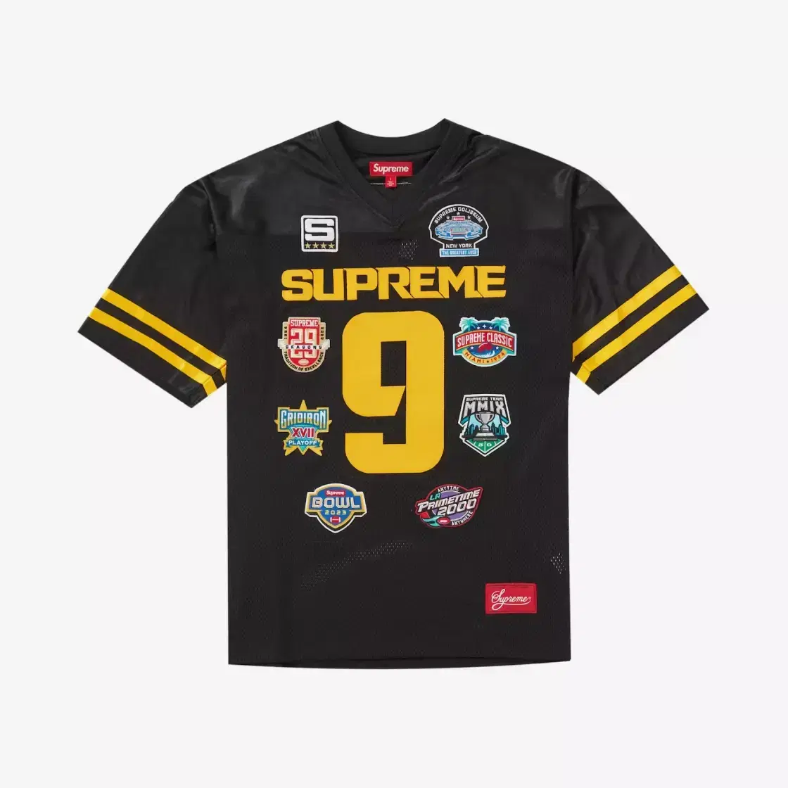 Authentic M Supreme Champions Embroidered Football Jersey Black - 23FW size M