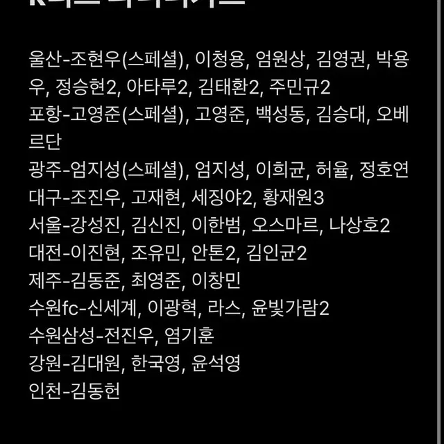 k리그 파니니카드 판매