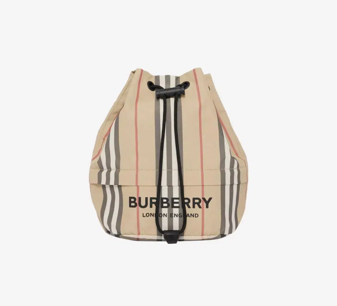 Burberry ikon Striped eco-nylon drawcord pouch archive beige