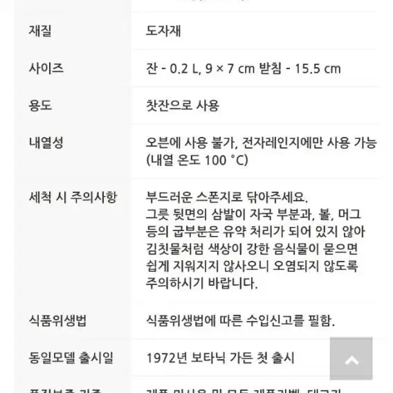 영국포트메리온 보타닉가든 신형 계절찻잔0.2L ( 6셋트값 새상품