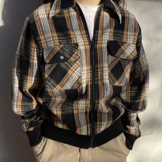 Vintage check shirts jacket