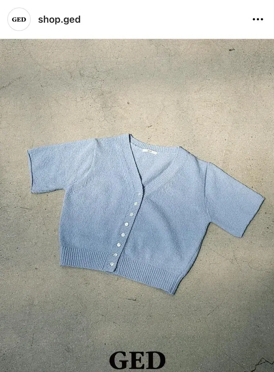 샵게드 크롭 가디건 ged crop cardigan 블루 m