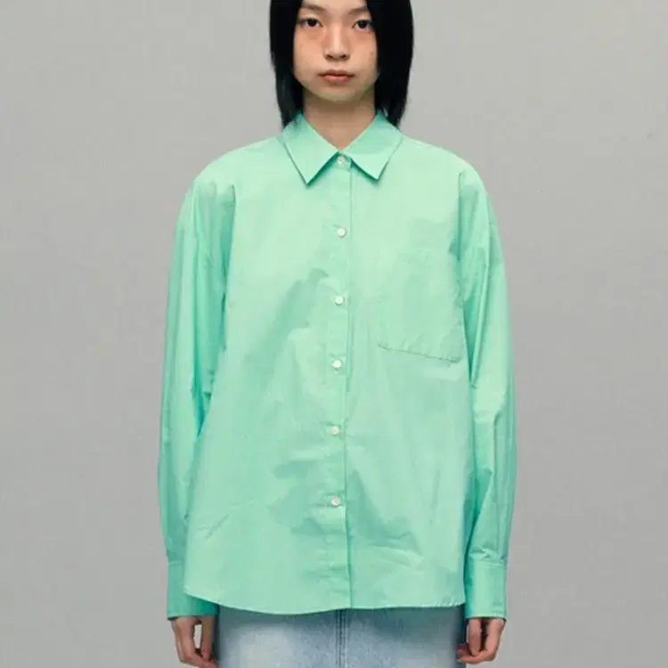 시엔느 Classic Logo Cotton Shirt_Mint