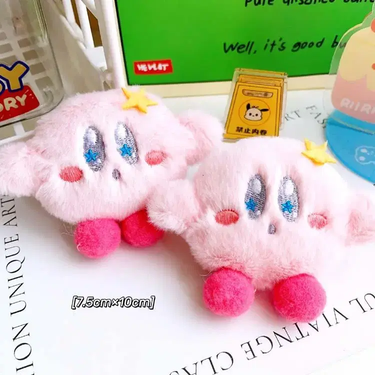 별의 커비 인형 브로치 / 핑크 kirby 납작 옷핀 패러디제품