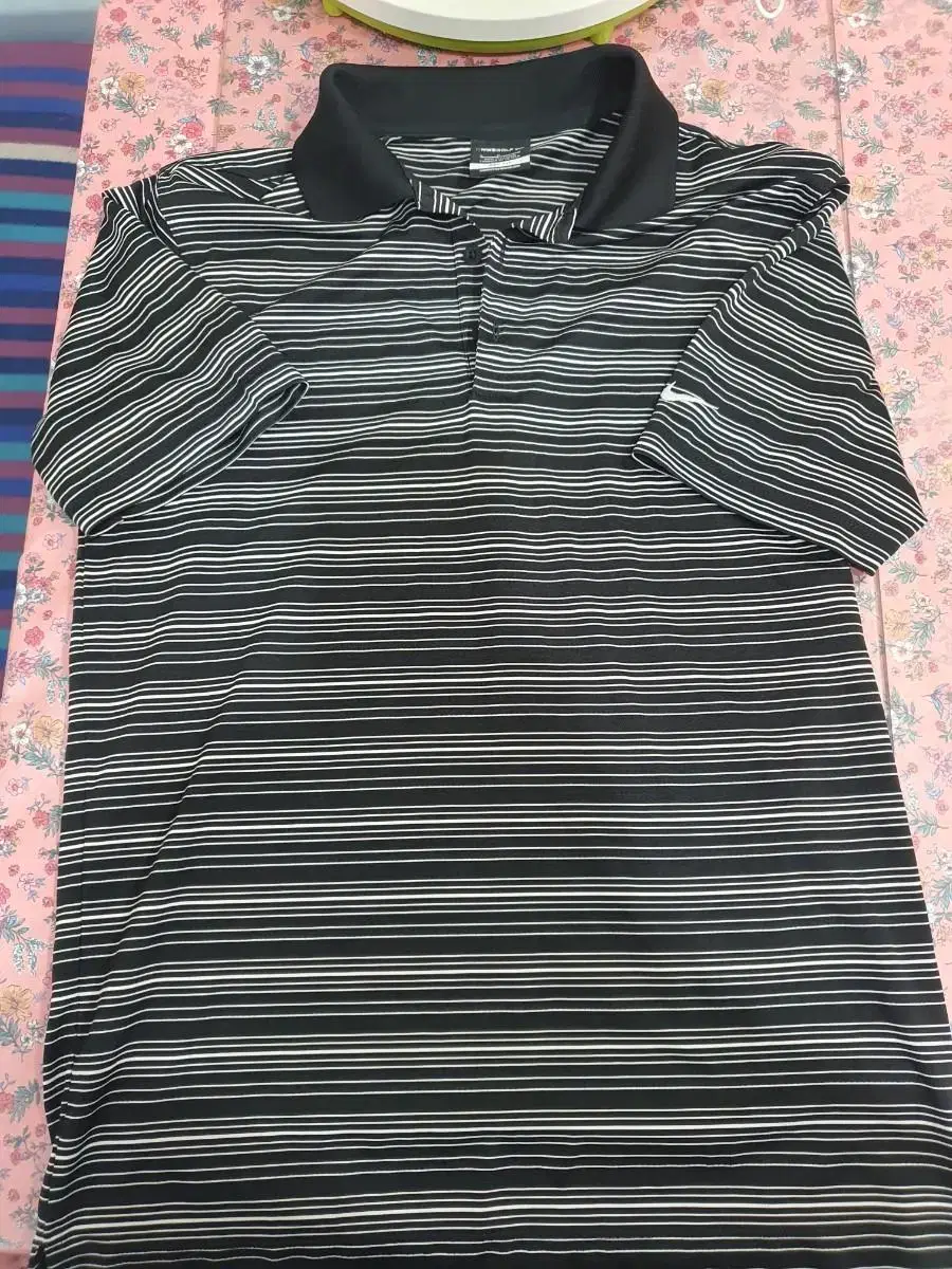 Nike Golf Dry Fit Shirt S/S Polo Short Sleeve Black Stripe Size M