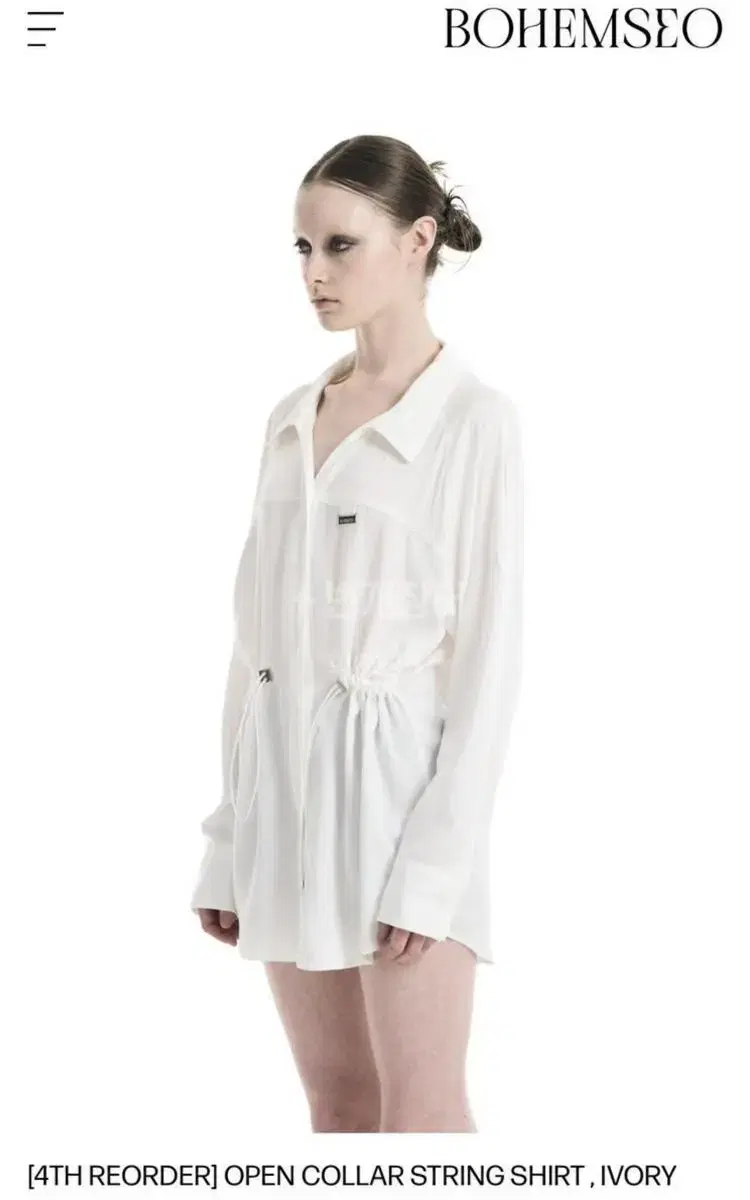 Bohemian Seoul String Shirt White