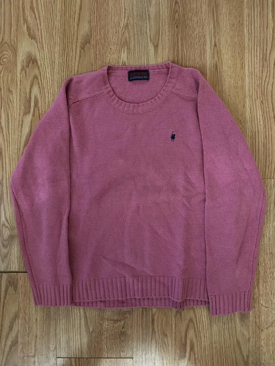 Polo pink basic long sleeve knit