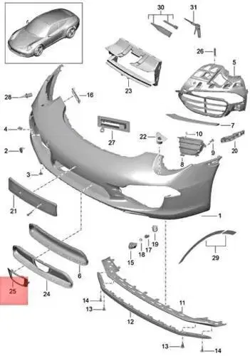 포르쉐 991범퍼 커버 스페이서 패널(정품 미사용)