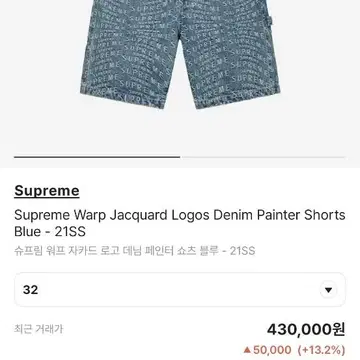 Supreme Warp Jacquard Logos Denim Painter Short Blue