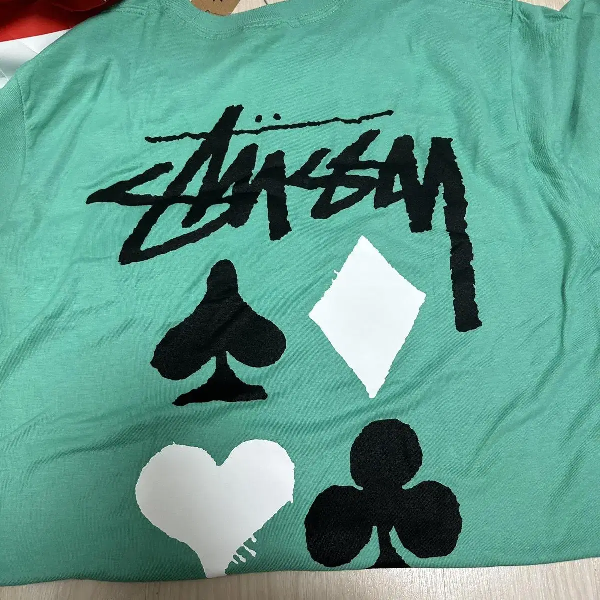 Stussy Full Deck kard T-Shirt Green L