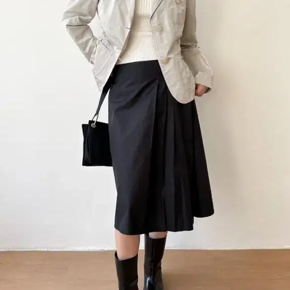 JIL SANDER one side pleats skirt