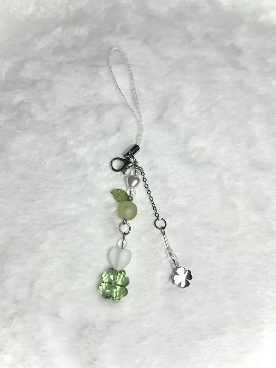 Lucky Clover Beaded Keyring