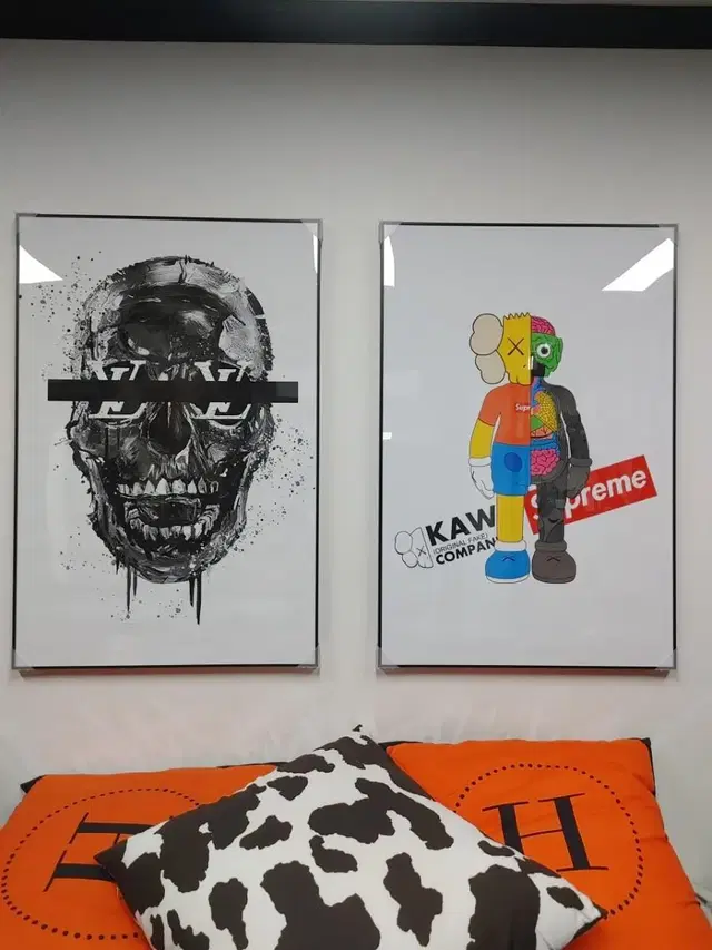 kaws 슈프림 카우스 해골 대형 그림 액자 팝아트 인테리어소품 그림액자