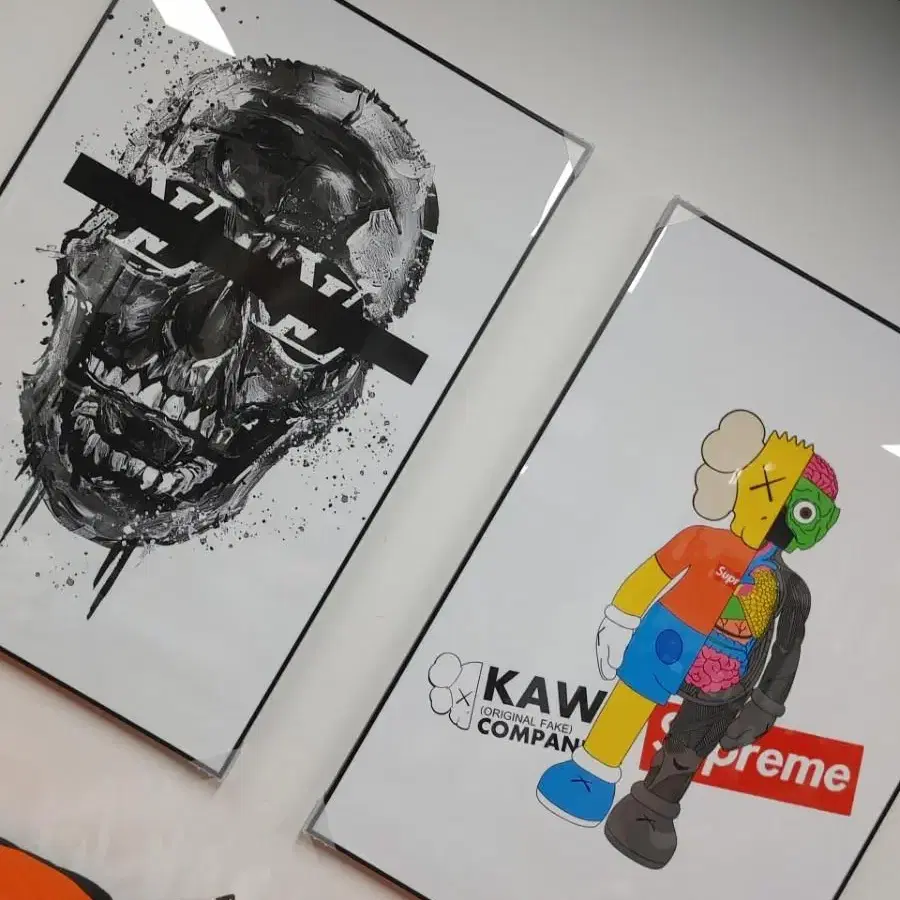 kaws 슈프림 카우스 해골 대형 그림 액자 팝아트 인테리어소품 그림액자