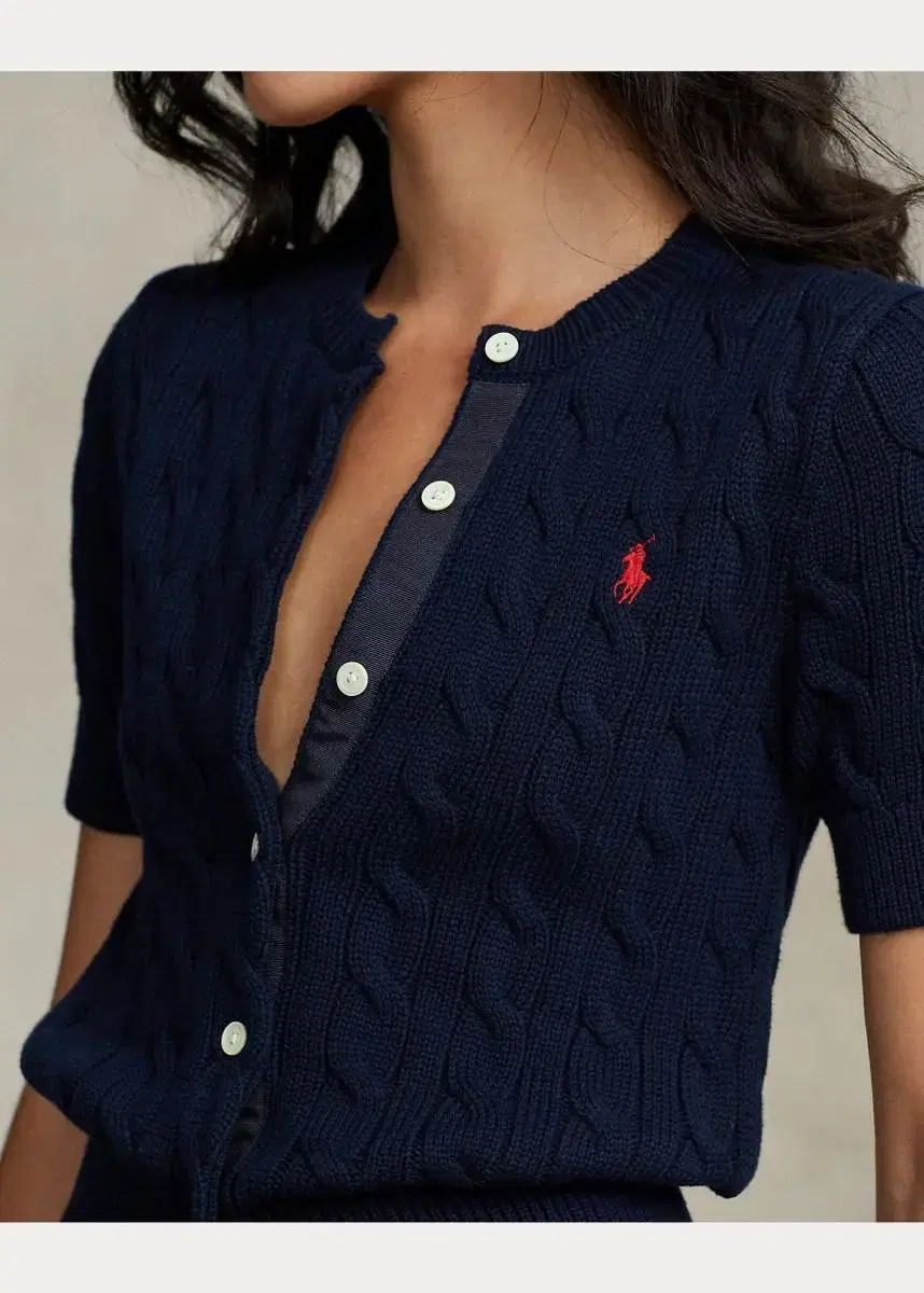 Polo short sleeve cardigan