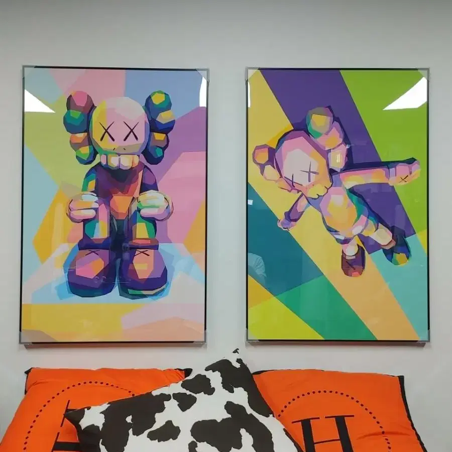 카우스 kaws 피규어 대형 그림 액자 팝아트 인테리어소품 인테리어액자