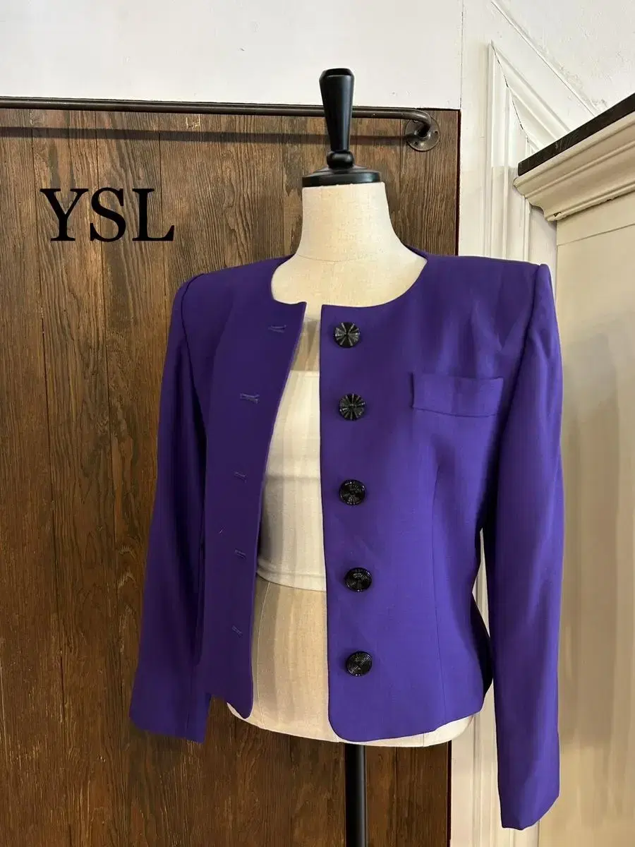 Yves Saint Laurent Genuine Purple Nocara Jacket