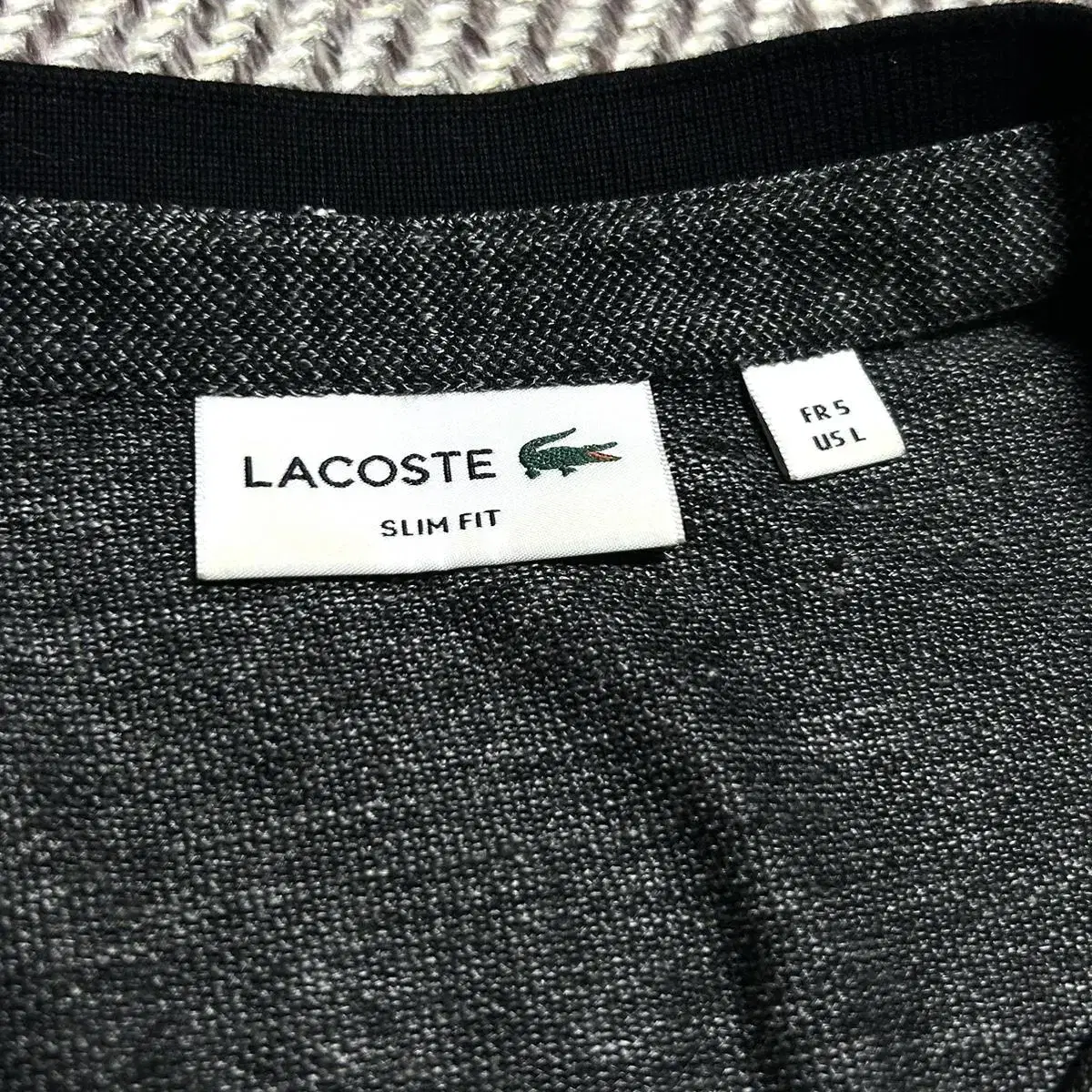 [ XL ] Lacoste 라코스테 다크그레이 헨리넥 티셔츠