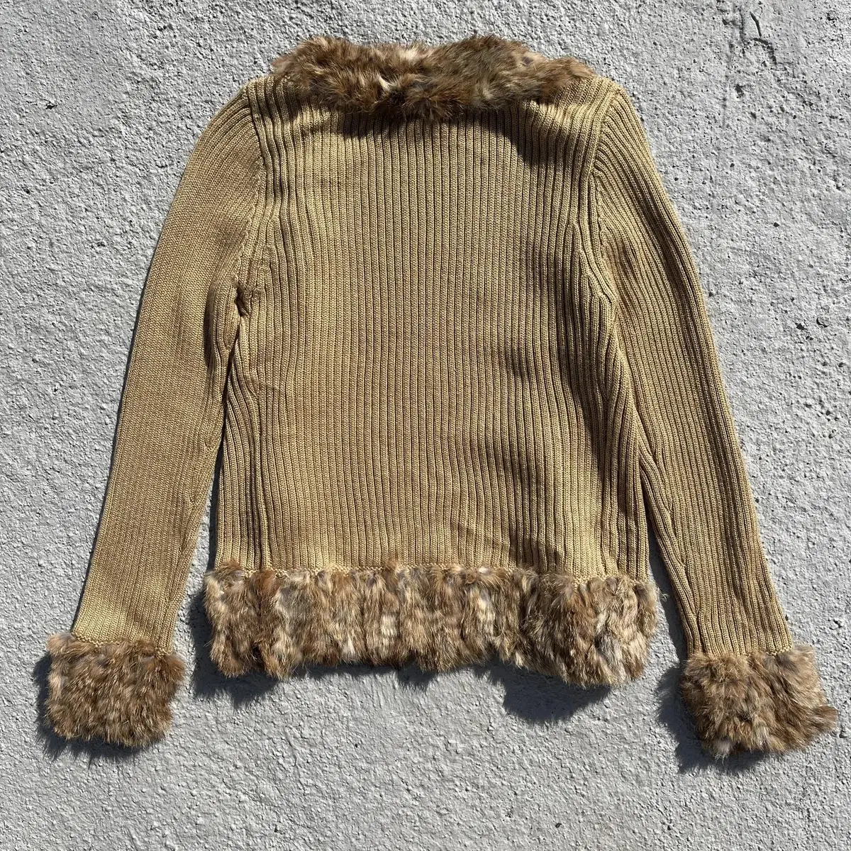 GLAMOROUS GARDEN rabbitfur knit cardigan