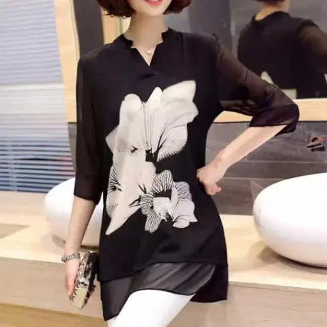 SeShop 4266 7 piece long sleeve blouse black 77 - 3 pieces