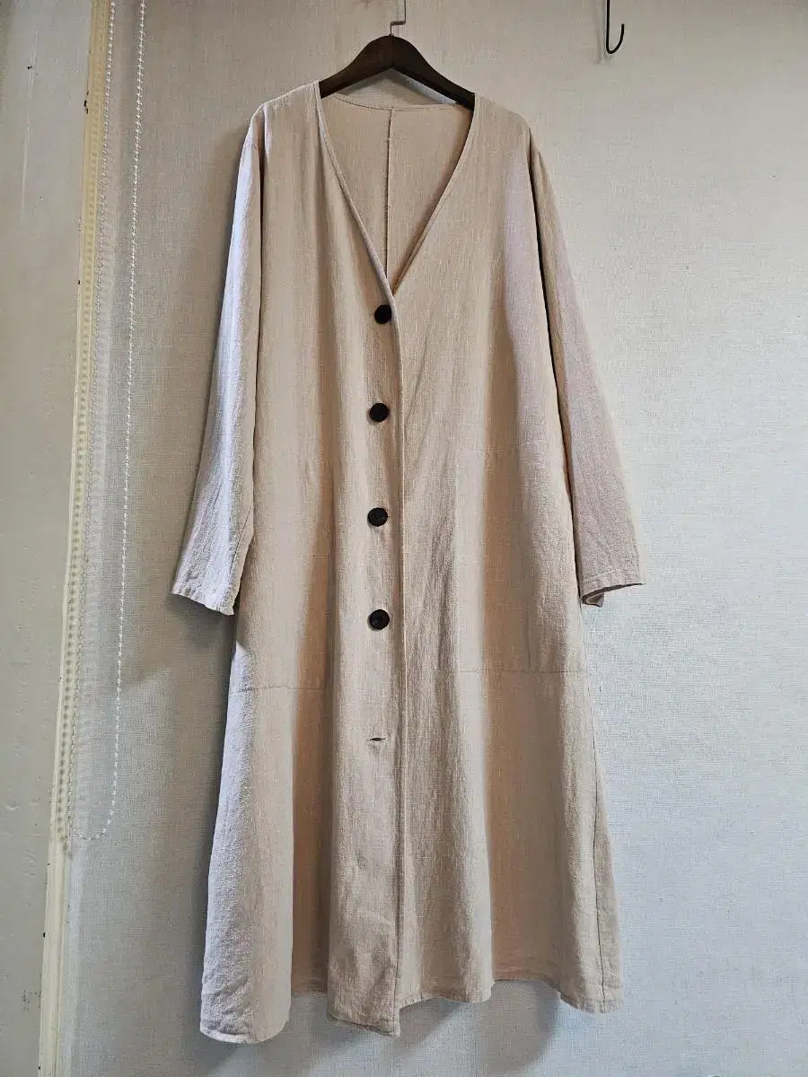 Linen long cardigan (new product grade)