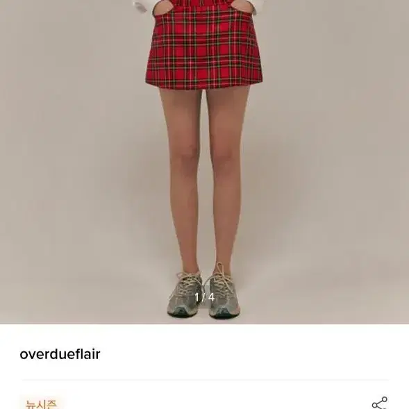 오버듀플레어 90s check mini skirt_red