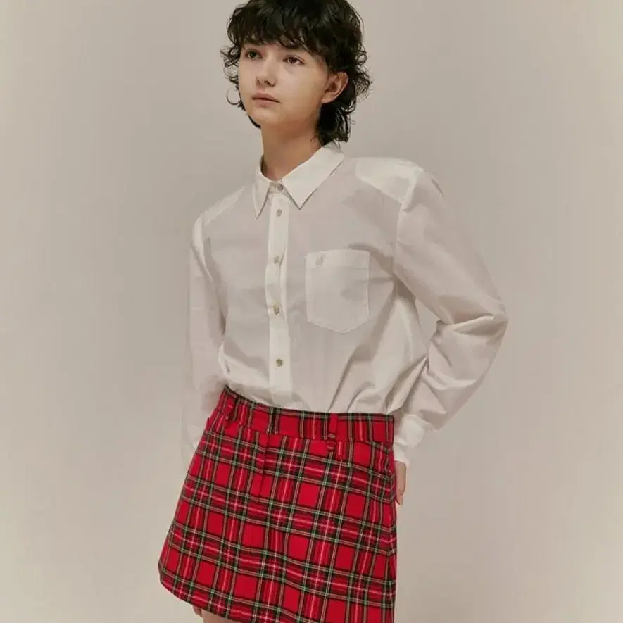 오버듀플레어 90s check mini skirt_red