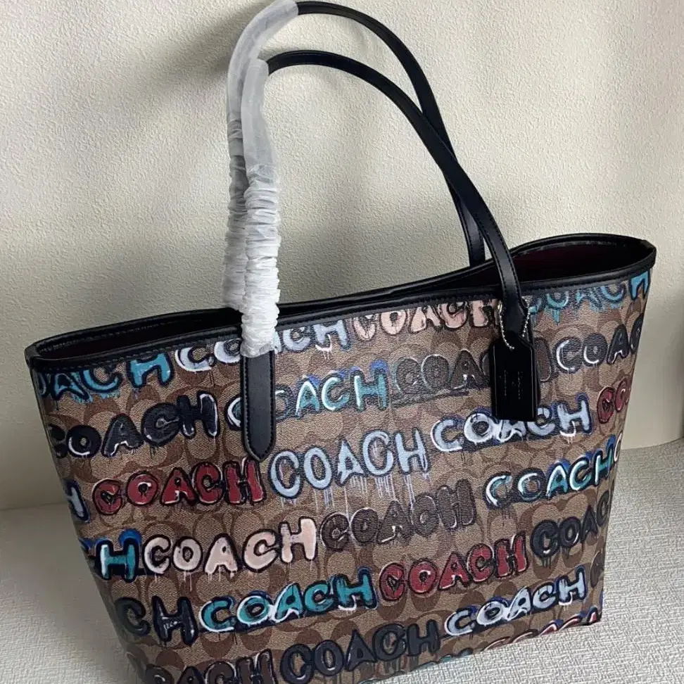 Coach CM093 신상 X Mint Serf 시티 토트백 시그니처 캔