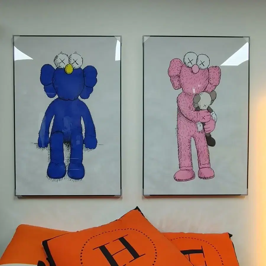 세서미스트리트 카우스 kaws 대형 그림 액자 팝아트 인테리어소품 피규어