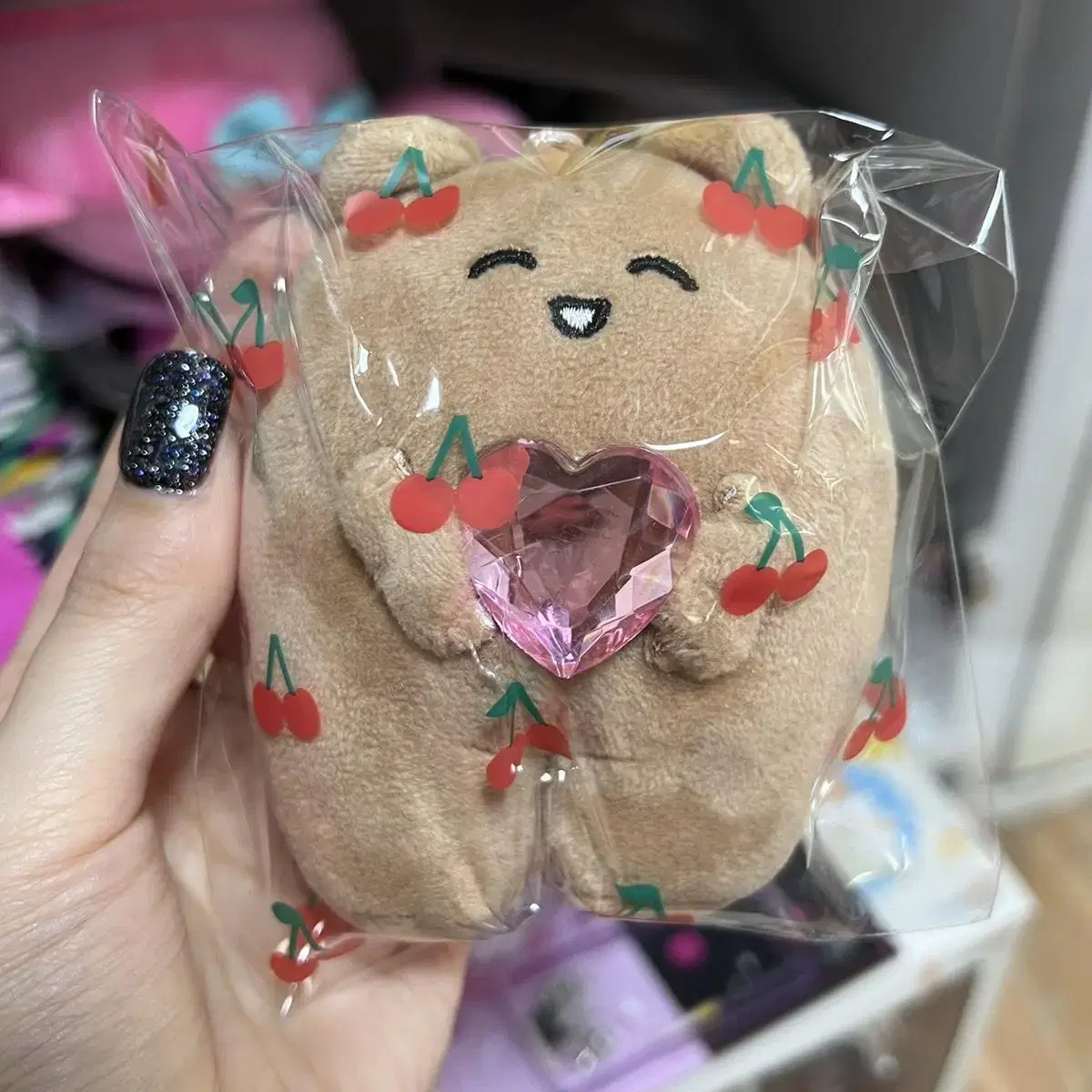 Heart cubic doll mascot keyring