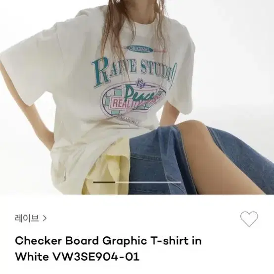 레이브 cheker board T  (WHITE)01 사이즈