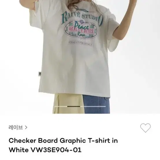 레이브 cheker board T  (WHITE)01 사이즈